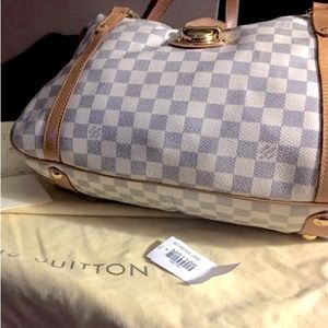 LOUIS VUITTON Hand Bag Stresa PM Damier Azur Canvas Shoulder Tote